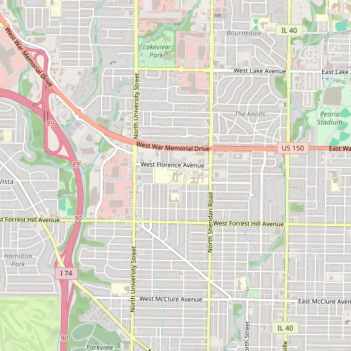 OpenStreetMap map of Thomas Jefferson Primary School, IL