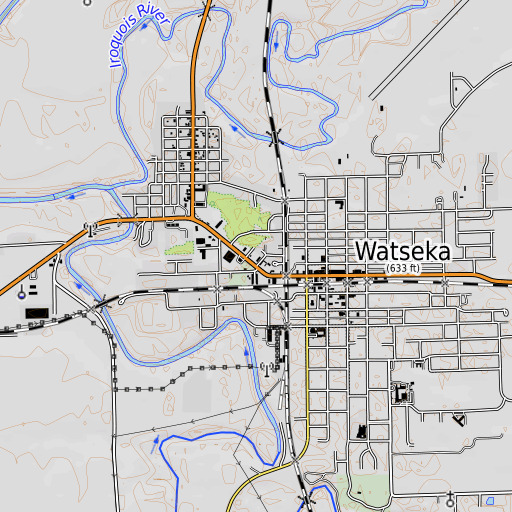 OpenTopoMap map of Kay Park, IL