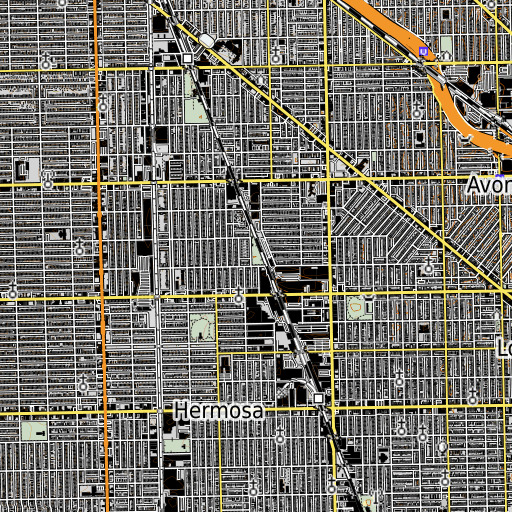 OpenTopoMap map of Ken-Well Park, IL
