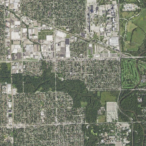 Aerial imagery of Komarek Elementary School, IL