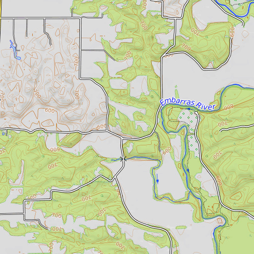 OpenTopoMap map of Leitch School (historical), IL