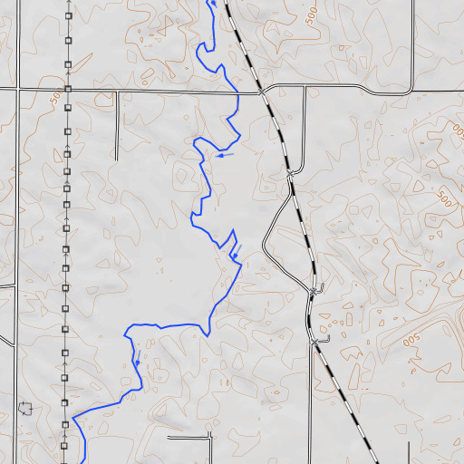 OpenTopoMap map of Lick Branch, IL