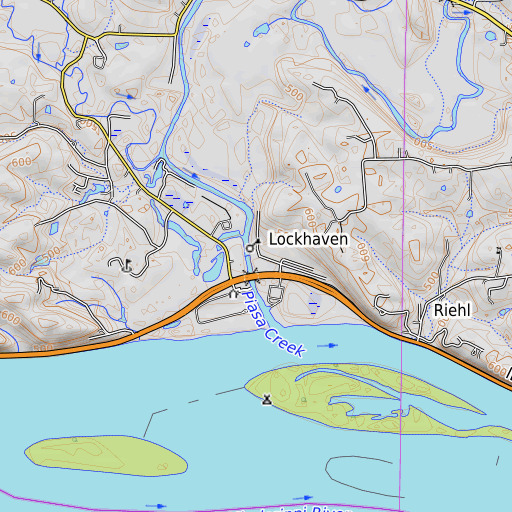 OpenTopoMap map of Lockhaven, IL