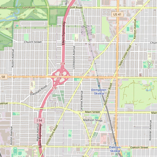 OpenStreetMap map of Lockwood Park, IL