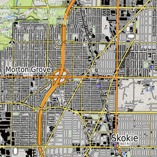 OpenTopoMap map of Lockwood Park, IL