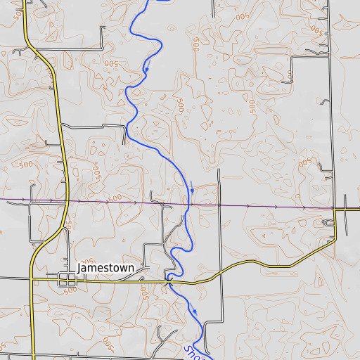 OpenTopoMap map of Locust Fork, IL