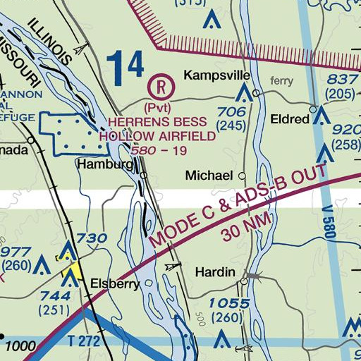 FAA VFR chart of Lost Hollow, IL