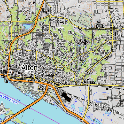 OpenTopoMap map of Lovejoy Elementary School, IL