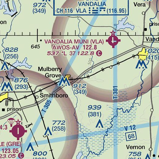 FAA VFR chart of Lutz Spur, IL