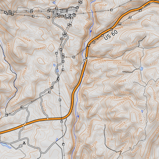 OpenTopoMap map of Devils Canyon Campground, AZ