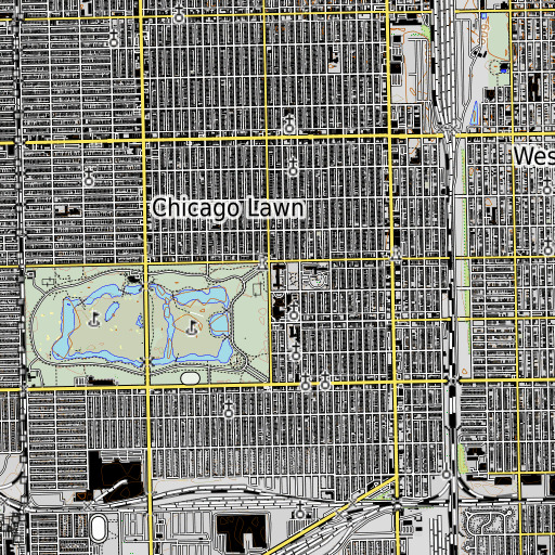 OpenTopoMap map of Maria High School, IL