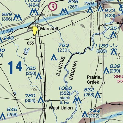 FAA VFR chart of Martin Branch, IL