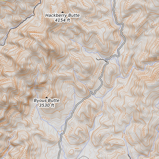 OpenTopoMap map of Canyon Spring, AZ