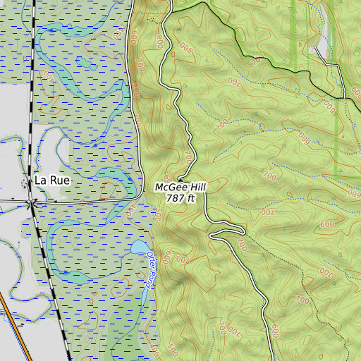 OpenTopoMap map of McGee Hill, IL