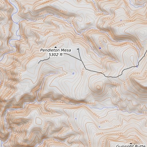 OpenTopoMap map of Pendleton Tank, AZ
