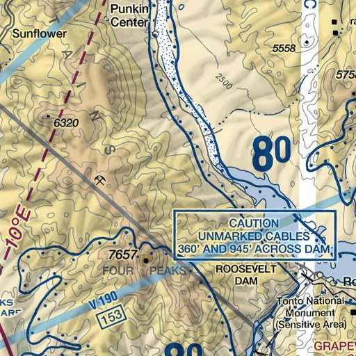 FAA VFR chart of Shell Spring, AZ