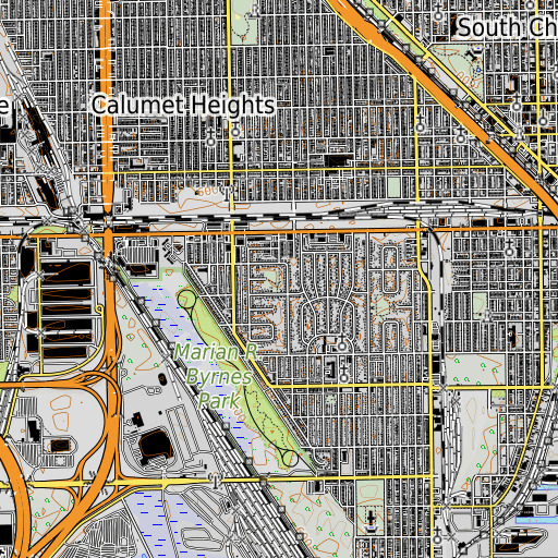 OpenTopoMap map of Merrill Park, IL