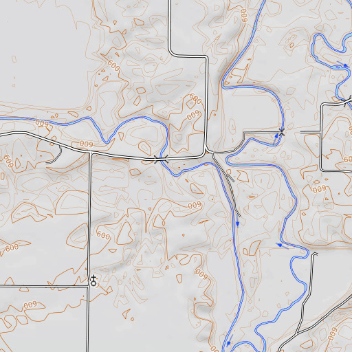 OpenTopoMap map of Middle Creek, IL