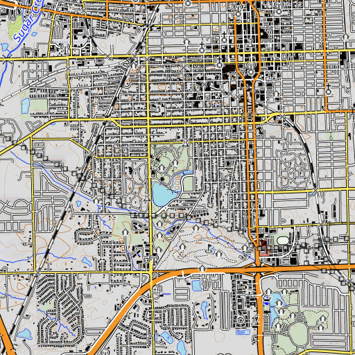 OpenTopoMap map of Miller Park, IL