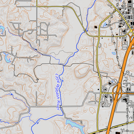 OpenTopoMap map of Milton Branch, IL
