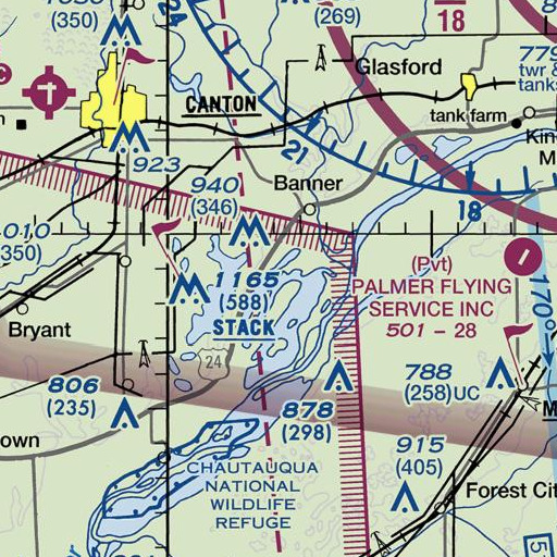 FAA VFR chart of Miserable Lake, IL