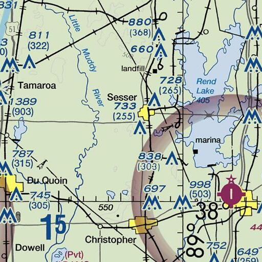FAA VFR chart of Mitchell Cemetery, IL
