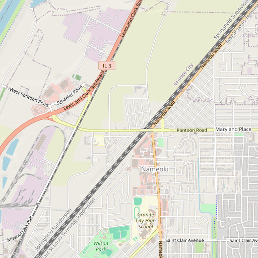 OpenStreetMap map of Nameoki, IL