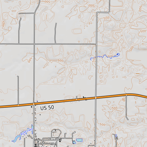 OpenTopoMap map of Neffs Lake, IL