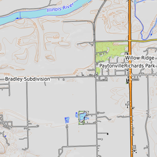 OpenTopoMap map of Opdyke School, IL