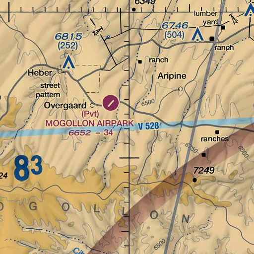 FAA VFR chart of Blevins Ranch, AZ