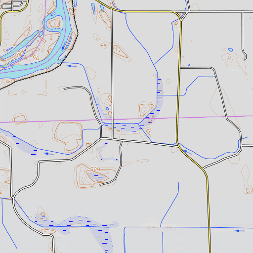 OpenTopoMap map of Oxbow Slough, IL