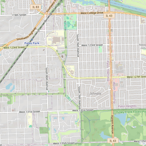 OpenStreetMap map of Palos Park School, IL