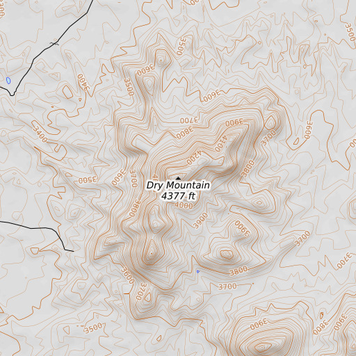 OpenTopoMap map of Dry Mountain, AZ