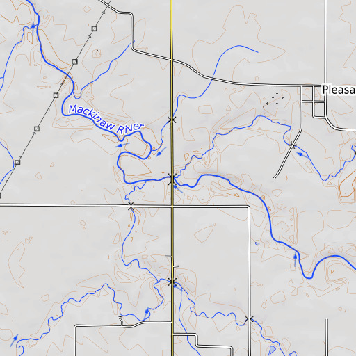 OpenTopoMap map of Patton Creek, IL
