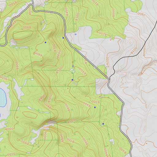 OpenTopoMap map of Middle Spring, AZ