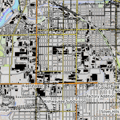 OpenTopoMap map of Peterson School, IL