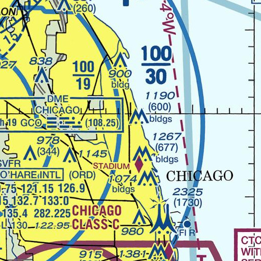 FAA VFR chart of Pierce Elementary School, IL