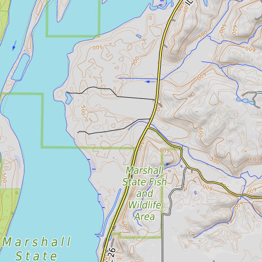 OpenTopoMap map of Pigeon Creek, IL