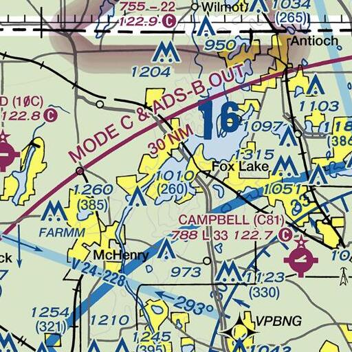 FAA VFR chart of Pistakee Lake, IL