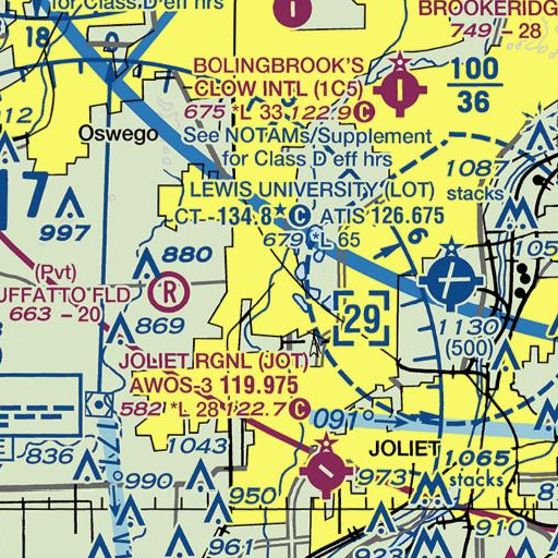 FAA VFR chart of Plainfield, IL