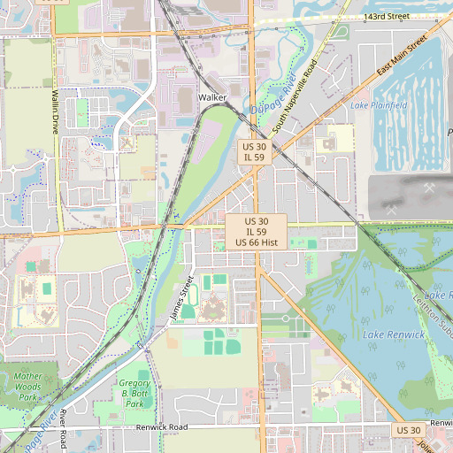 OpenStreetMap map of Plainfield, IL