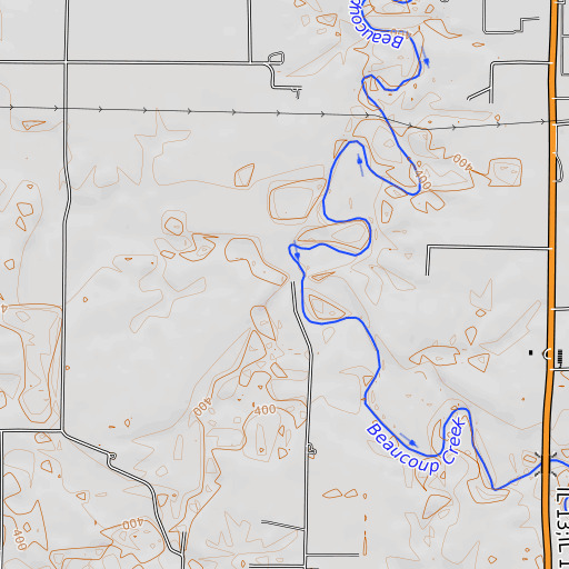 OpenTopoMap map of Pond Creek, IL