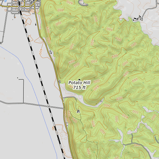 OpenTopoMap map of Potato Hill, IL