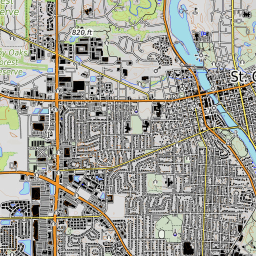 OpenTopoMap map of Richmond Elementary School, IL