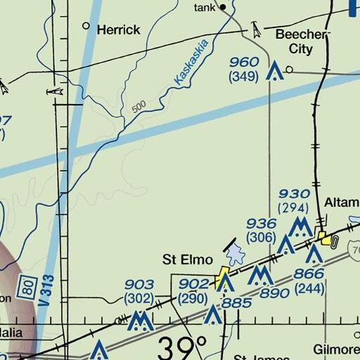 FAA VFR chart of Riley Run, IL