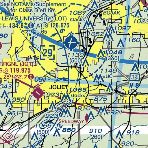 FAA VFR chart of Rivals Park, IL