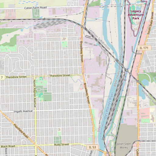 OpenStreetMap map of Rivals Park, IL
