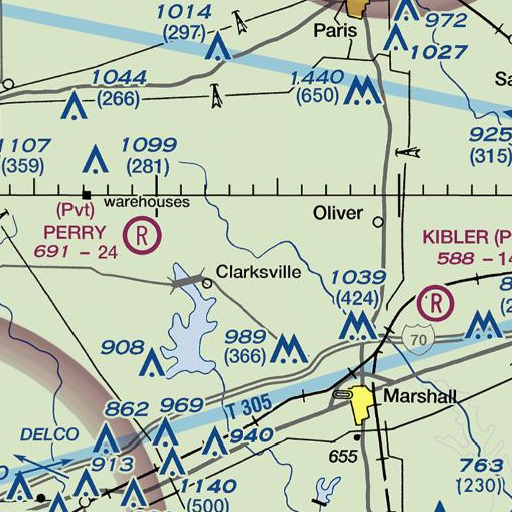 FAA VFR chart of Rocky Branch, IL