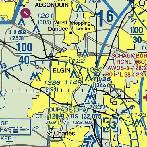 FAA VFR chart of Saint Edwards High School, IL