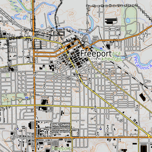 OpenTopoMap map of Saint Joseph School, IL